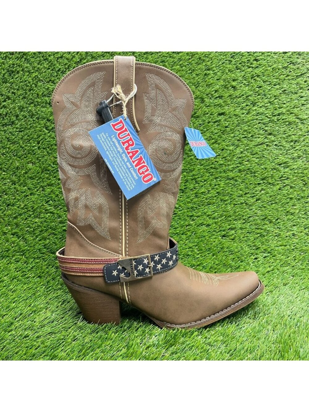 Durango Crush 12" Womens Size 10 Brown Cowgirl Western Snip Toe Fashion Boots